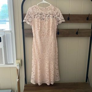 Lauren Ralph Lauren pink lace sheath dress